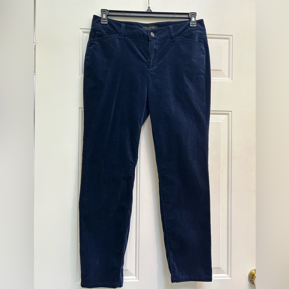 Talbots Women's Velvet Dark Navy Straight-Leg Jeans 10 Petite